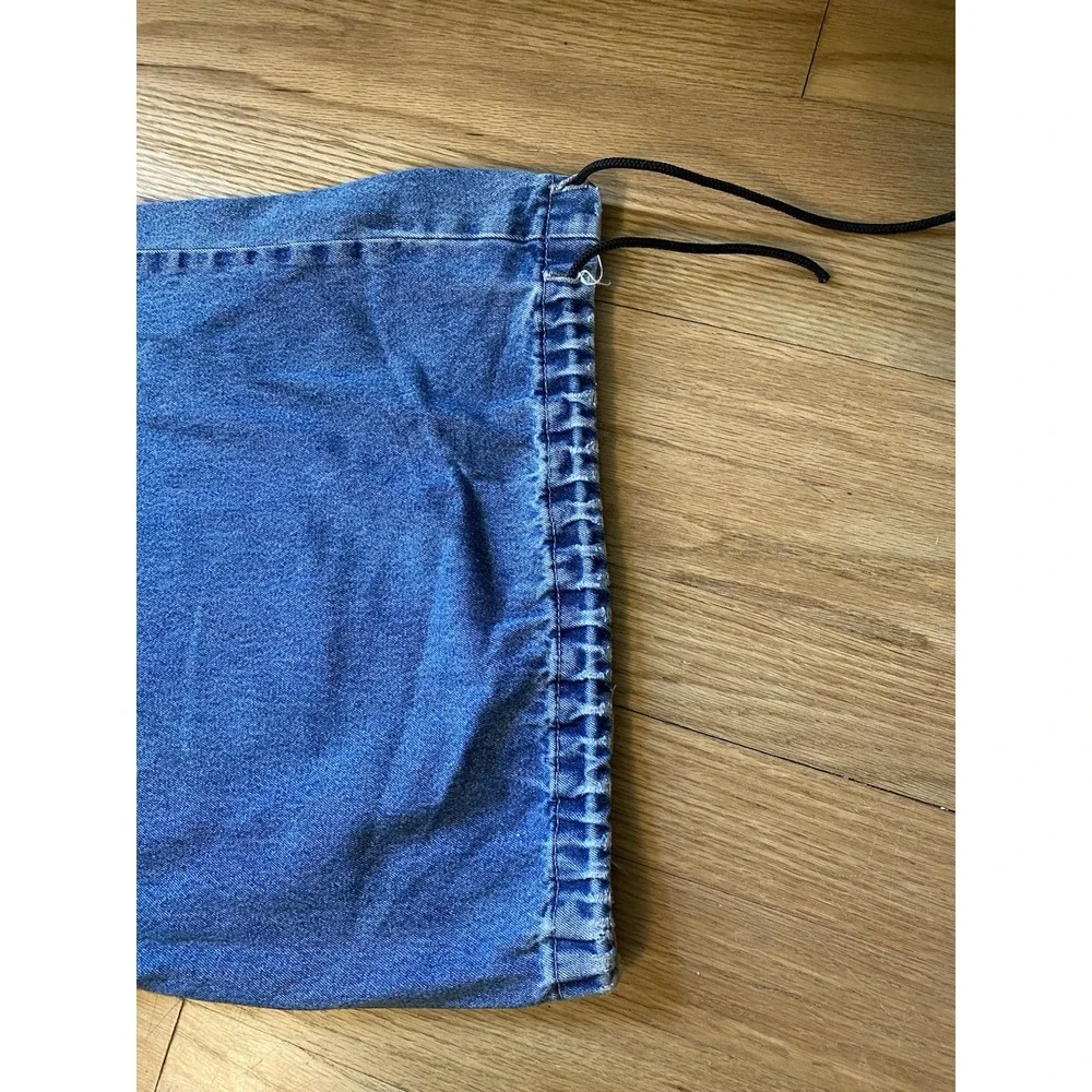 Vintage 90s KIKWEAR Wide Leg Denim Cargo Capri Pants Rave Skater Y2K -size S
